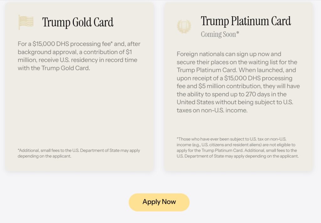 Trump lanza Tarjeta Dorada