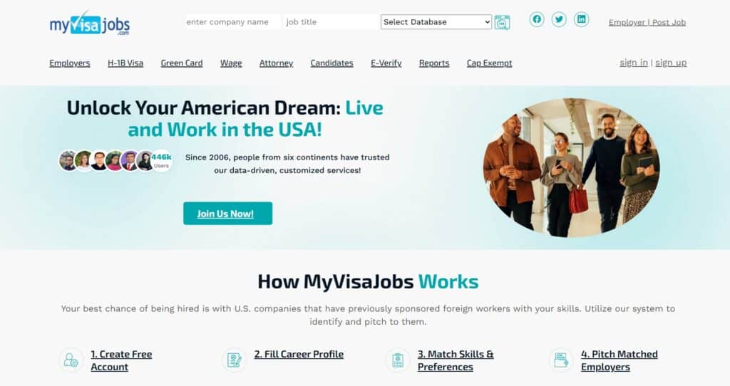 En myvisajobs puedes verificar si ciertas empresas han patrocinado visas de trabajo para Estados Unidos en el pasado