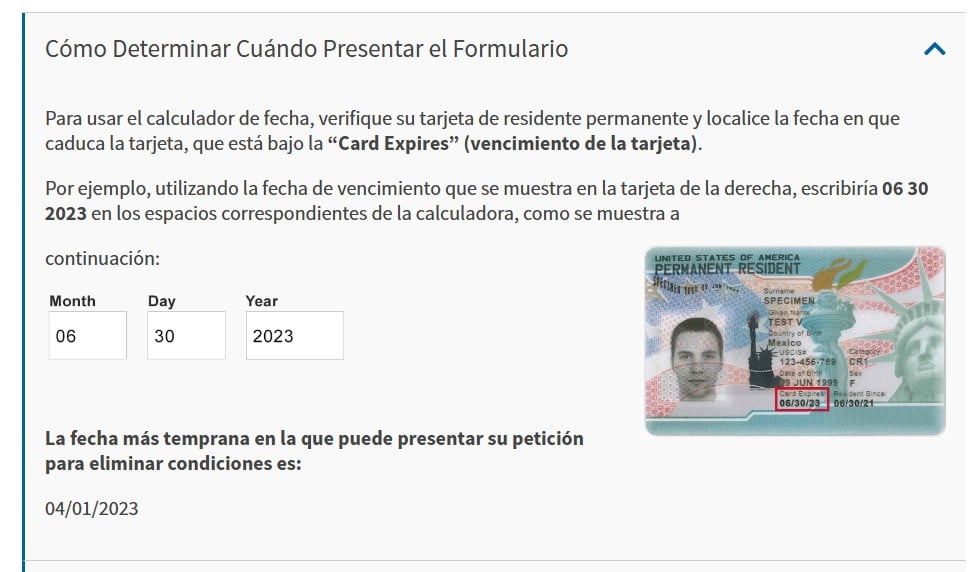 Para saber cuando toca remover condiciones de la Green Card condicional por matrimonio hay un instructivo de USCIS