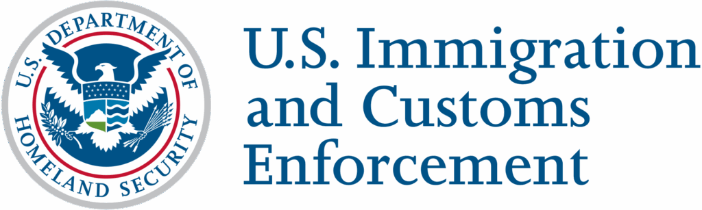 Logo de ICE  policía de inmigración