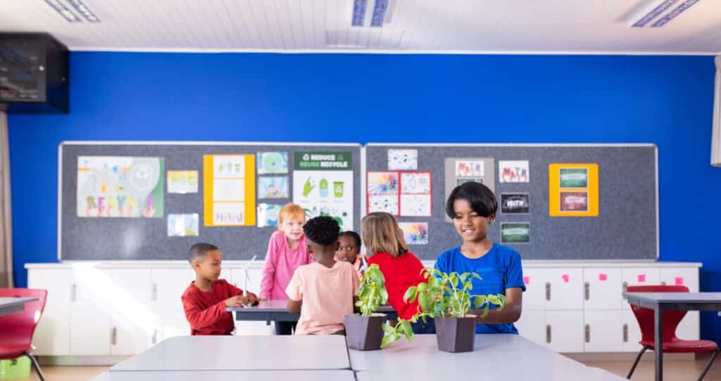 Niños en escuela primaria