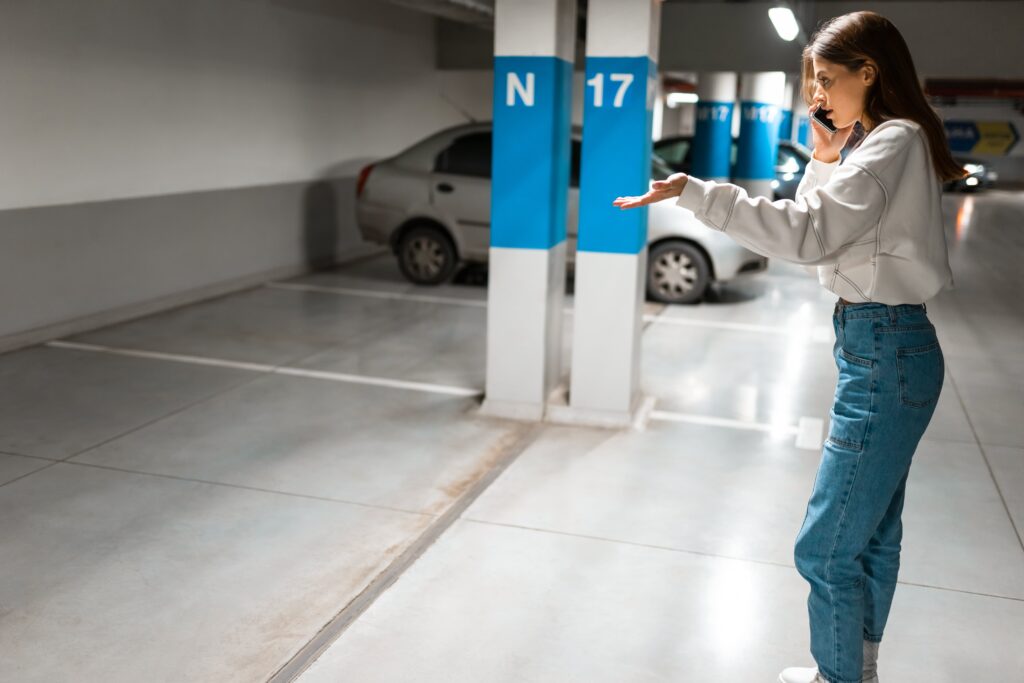 Robo de auto en estacionamiento