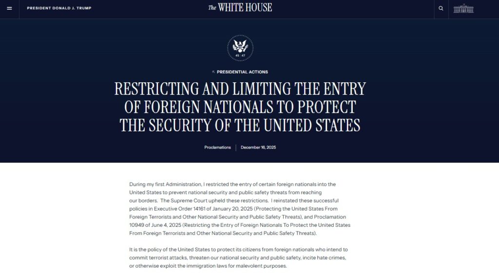 Travel ban de 39 países