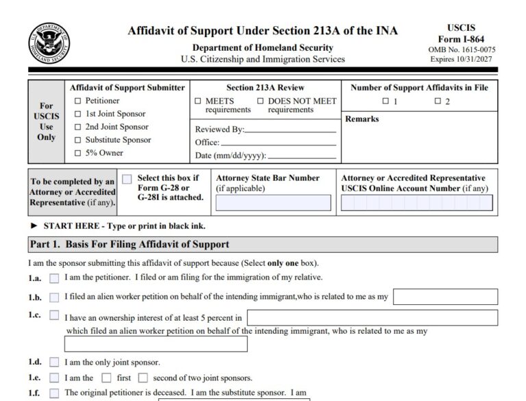 Affidavit of support