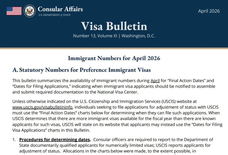 Boletín de Visados de USA